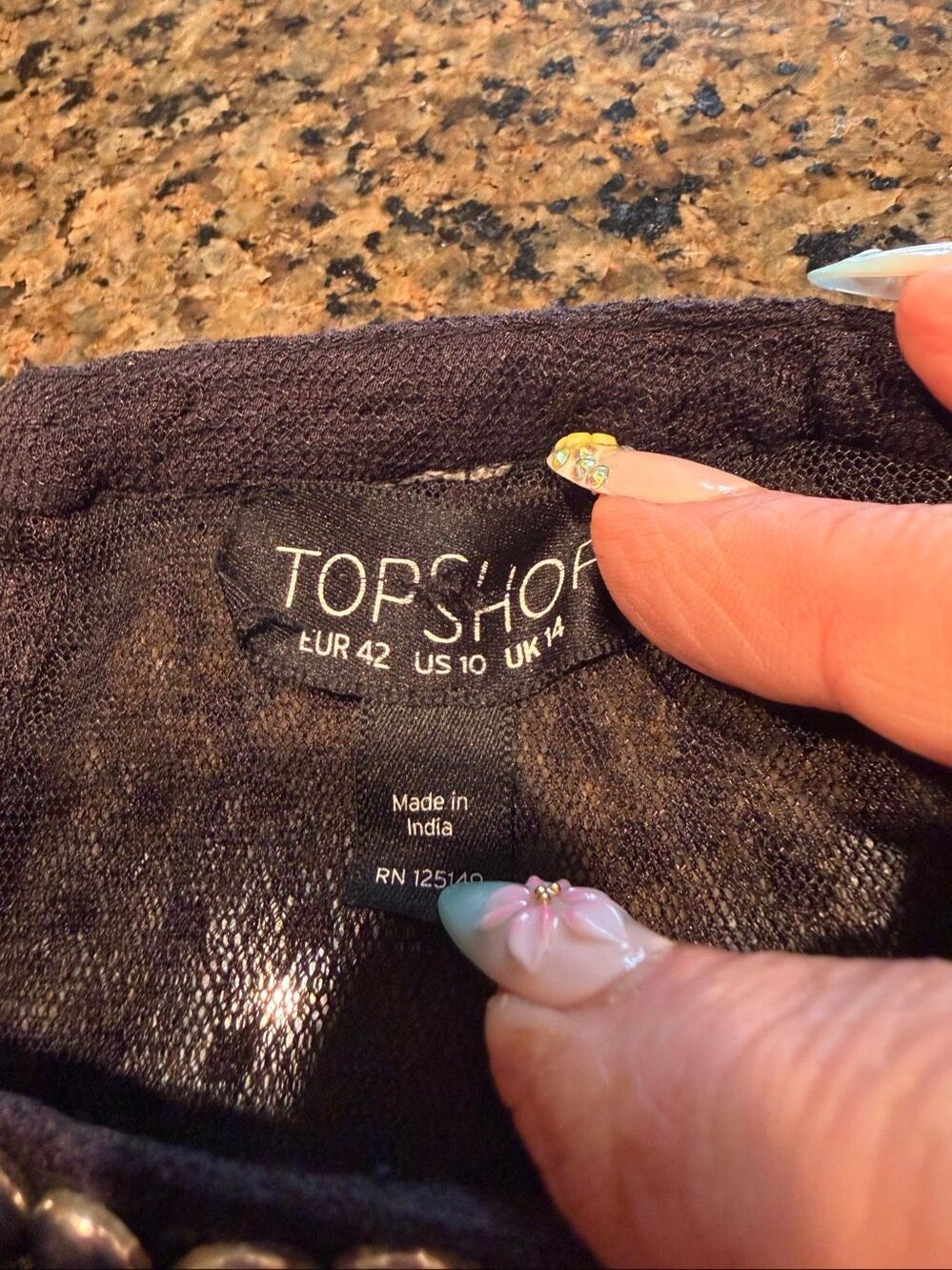 Topshop embroidered mesh top - Picture 8 of 8